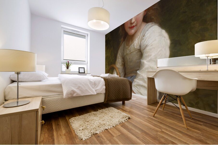  William-Adolphe Bouguereau - Little Girl with a Basket of Apples . 1897 Mural print