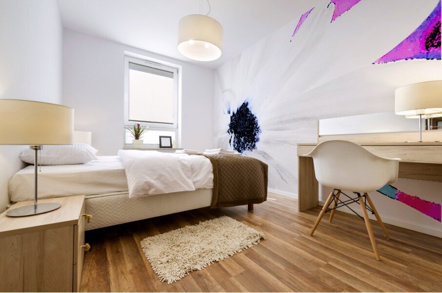 Abstract Contrasting Daisy Mural print