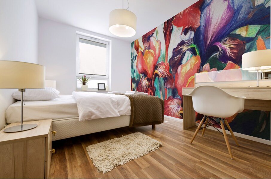 COLOURFUL IRISES Mural print
