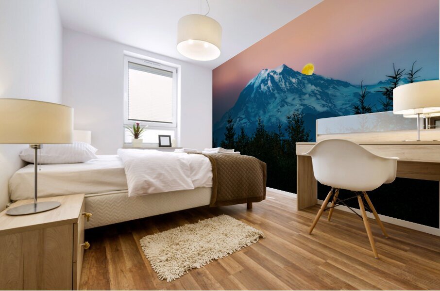 Rainier Moon Rise Mural print