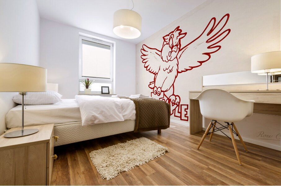 1970s Temple Owl Cartoon Art Mural print