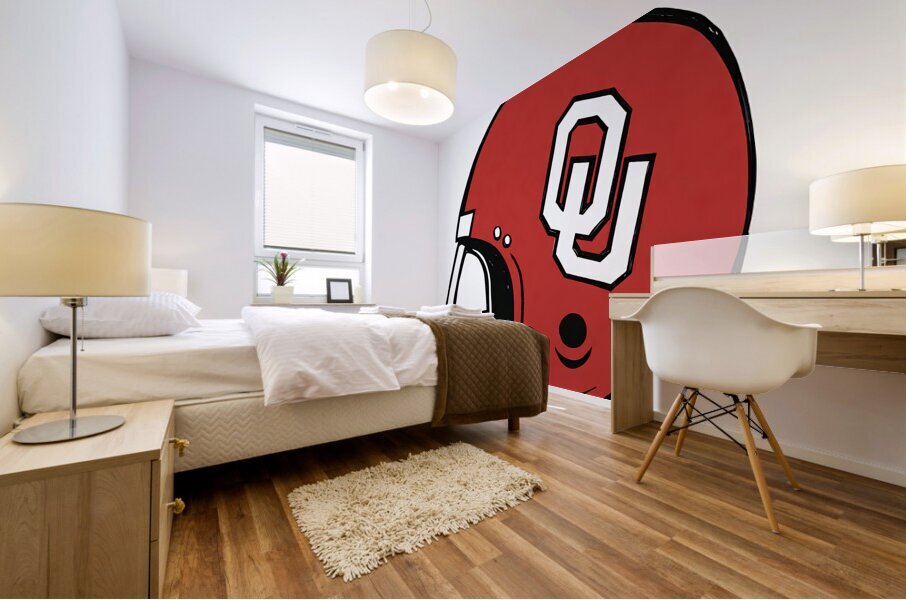 1975 OU Sooners Football Helmet Art Mural print