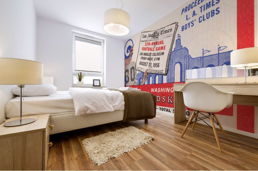 1956 LA Rams vs. Washington Redskins Ticket Art Mural print