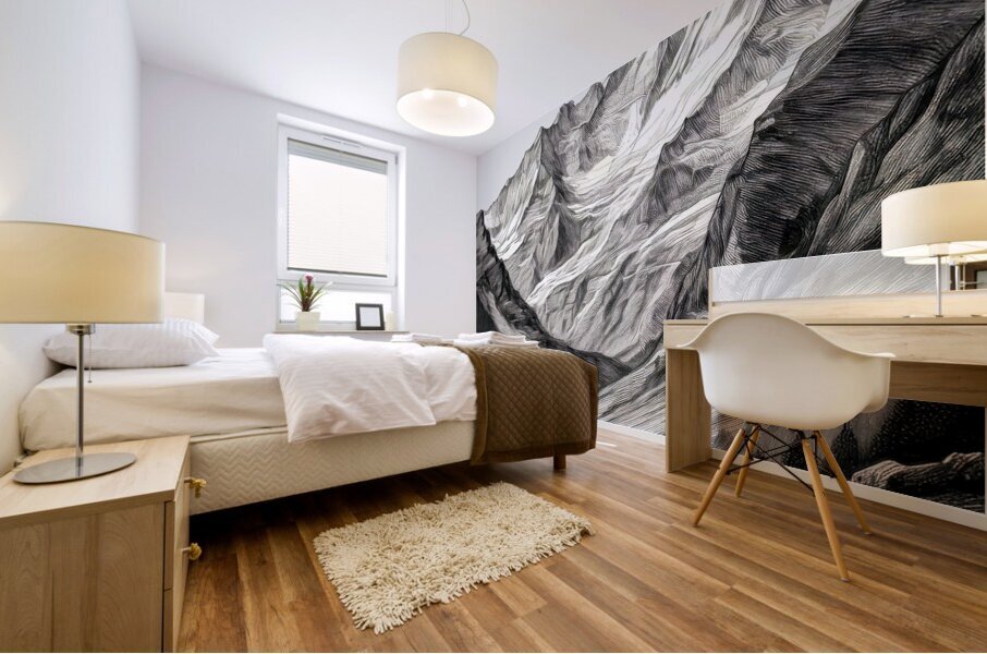 Mount Everest Etch Mural print