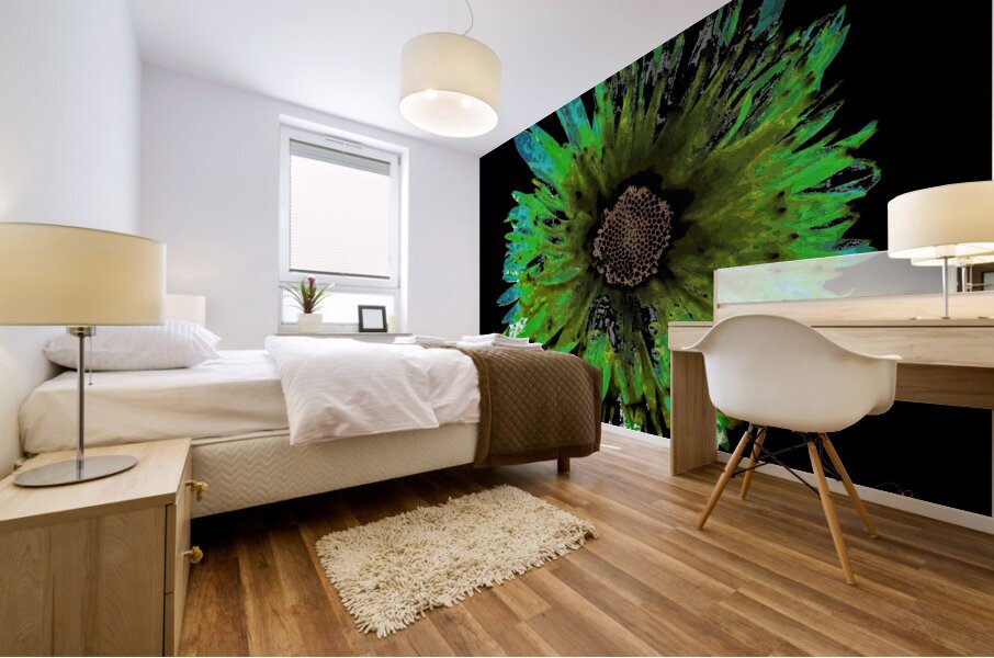 Abstract Daisy in Contrast Mural print