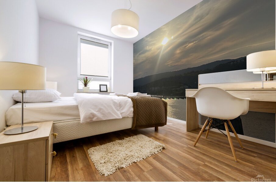 River sunset Mural print