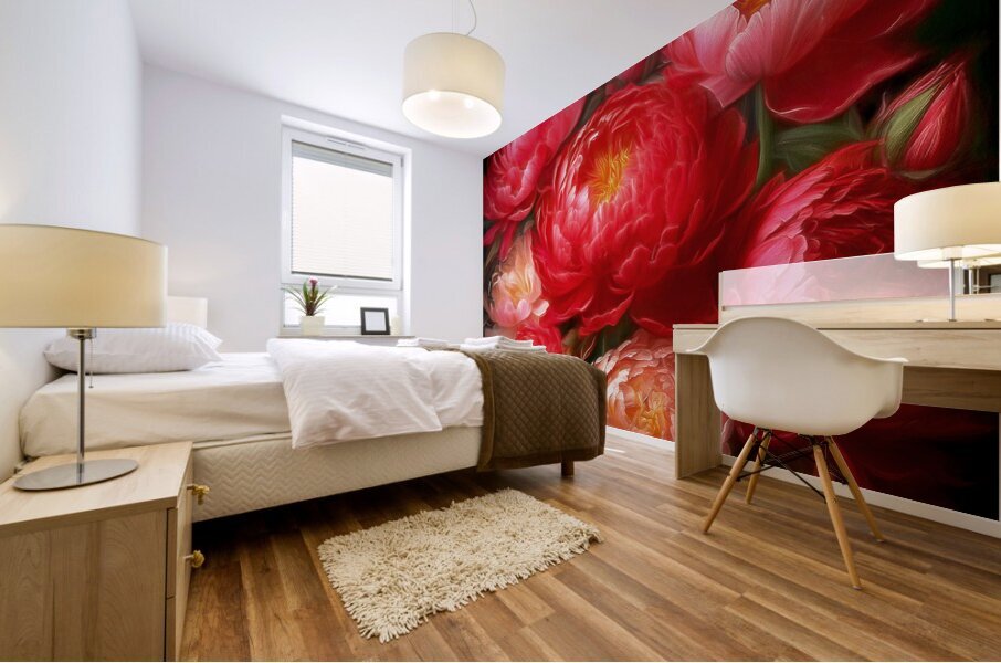 Bouquet of Peonies Mural print