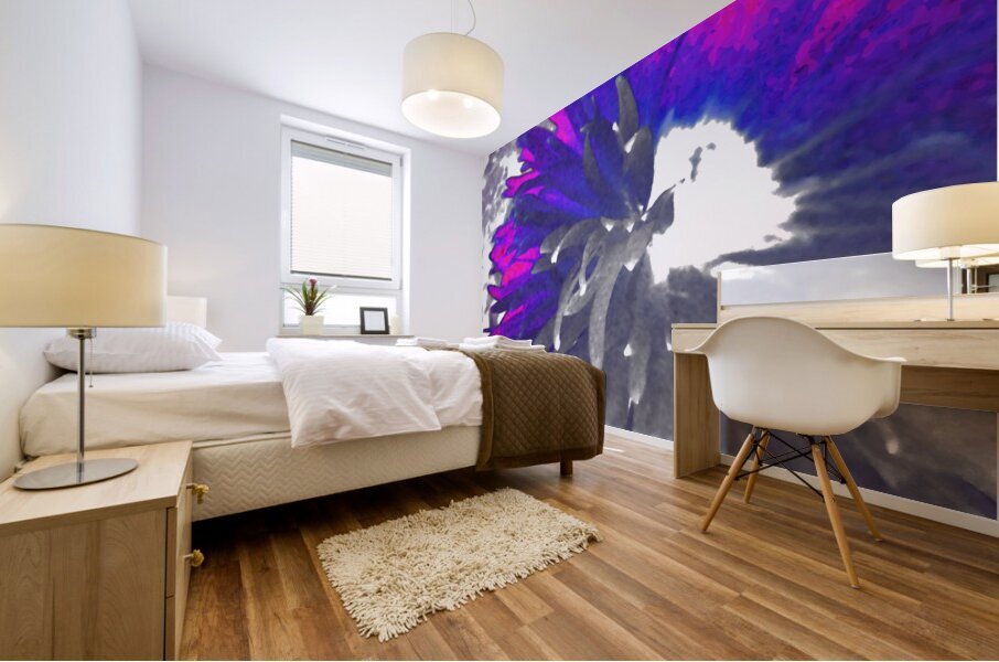 Abstract Vibrant Energetic Daisy Mural print