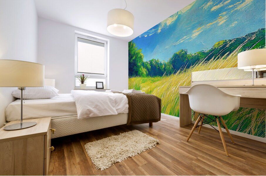 Simple Green Landscape Mural print