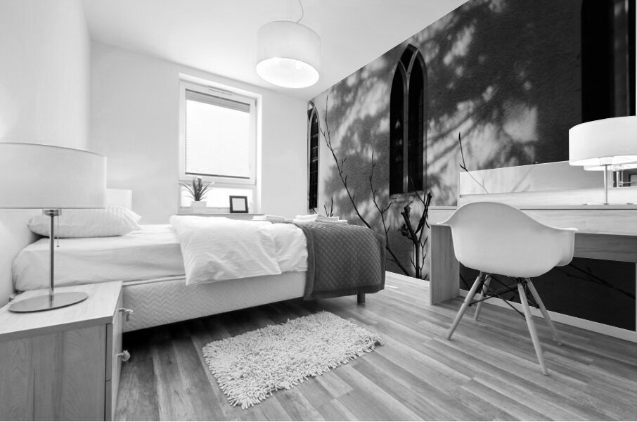 Everyday Lifes Moments- Black and White Sun Shadows in the Scottish Highlands  Mural print