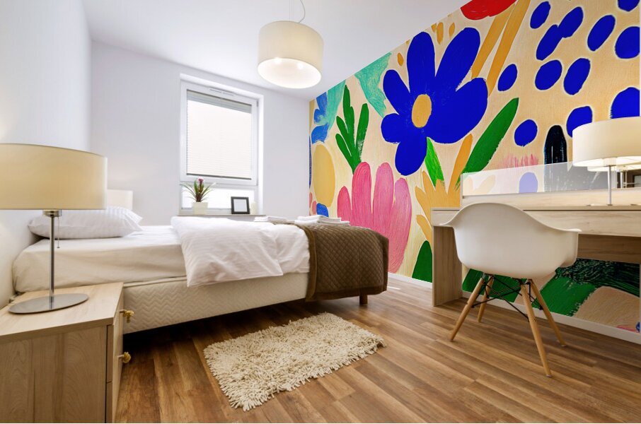 Bright Abstract Flowers Mural print
