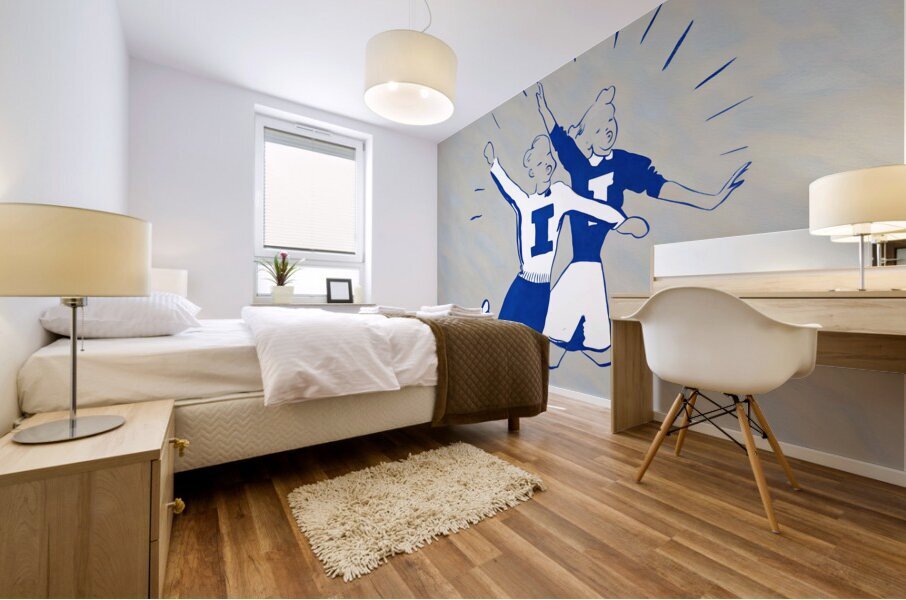 Vintage Indiana State Sycamore Cheerleaders Art Mural print