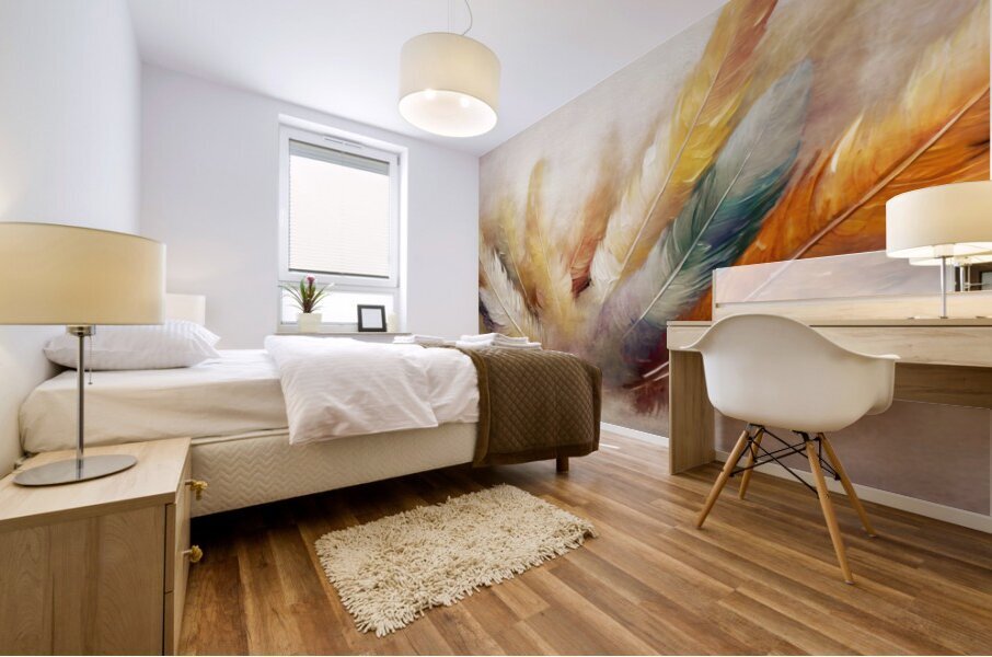 Feather Greetings Mural print