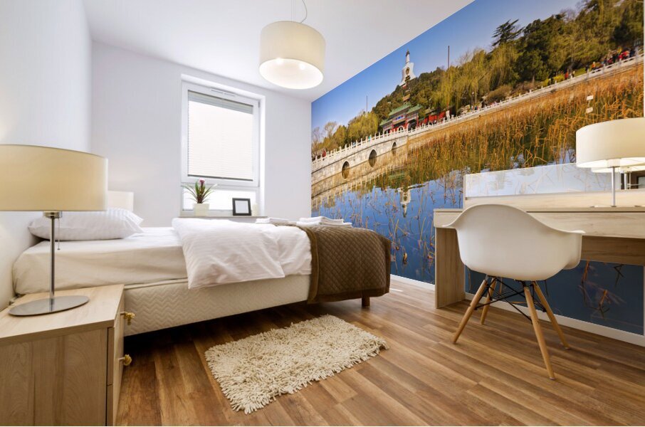 Beihai Park and the White Pagoda Beijing Mural print