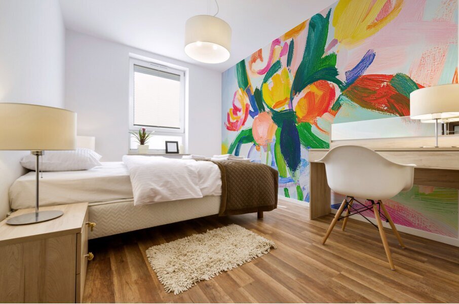 Bright Tulips Mural print