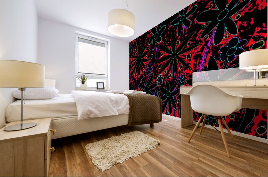 Abstract Lively Blossoms Mural print