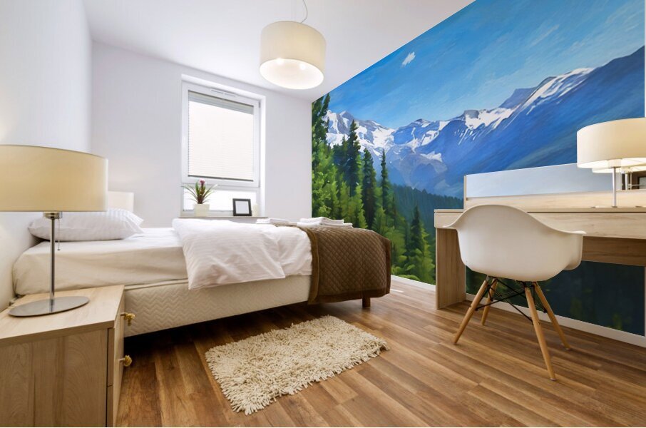 Sunny Summer Day in the Cascade Mountains Mural print