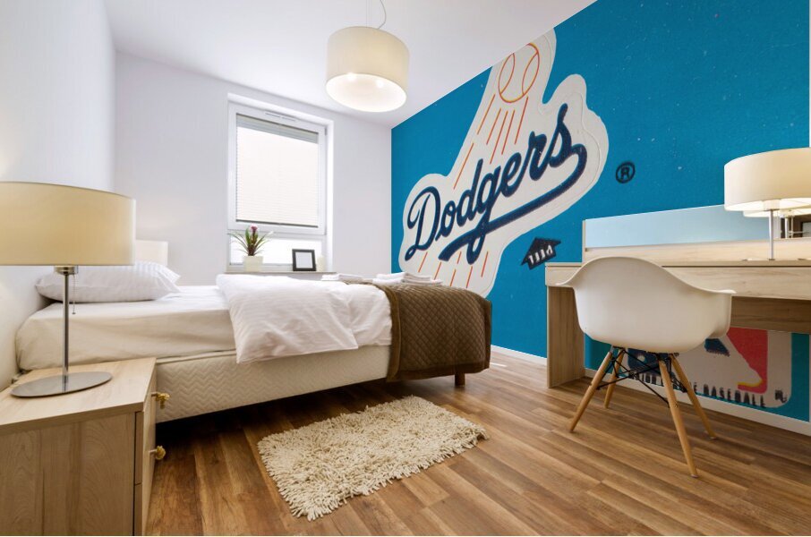 1985 Fleer LA Dodgers Decal Wall Art Mural print