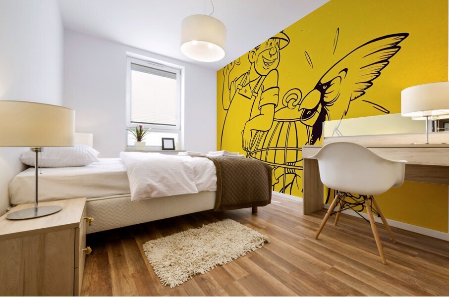 1950s Pittsburgh Steelers Cardinals Cartoon Mural print