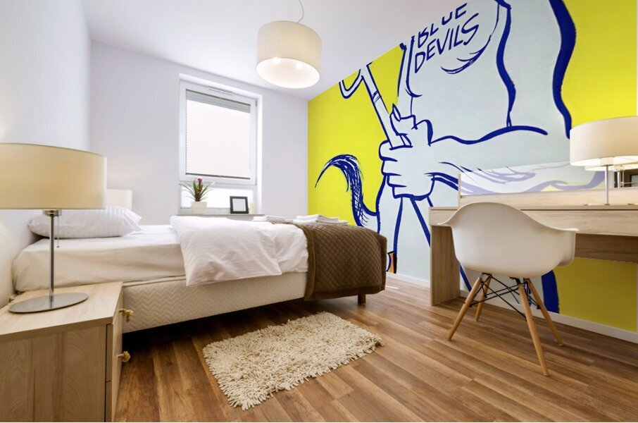 1968 Duke Blue Devil Cartoon Remix Art Mural print