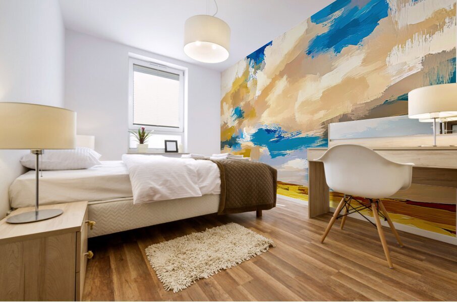 Simple Sunny Abstract Landscape Mural print