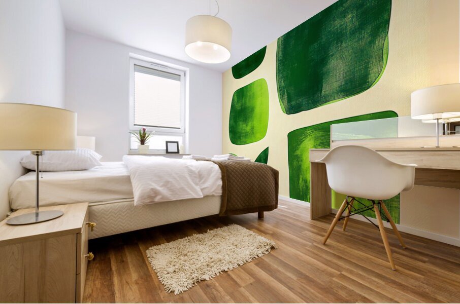Green Abstract Shapes Mural print