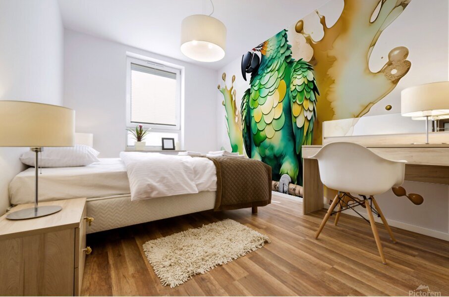 Vivid Parrot Portrait - Colorful Animal Art Mural print