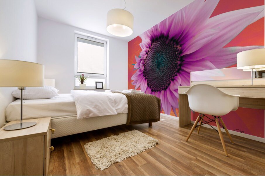 Abstract Hibiscus Sunflower Mural print