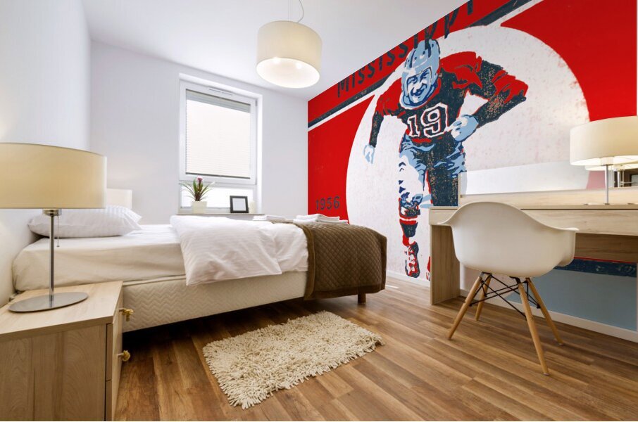 1956 Mississippi Football Ticket Remix Art Mural print