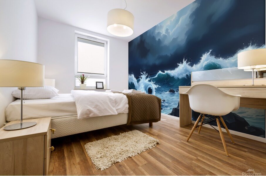 Dramatic Ocean Waves - Captivating Seascape Art Mural print