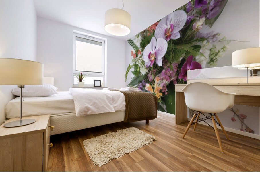 Bouquet of Orchids and Ferns Mural print