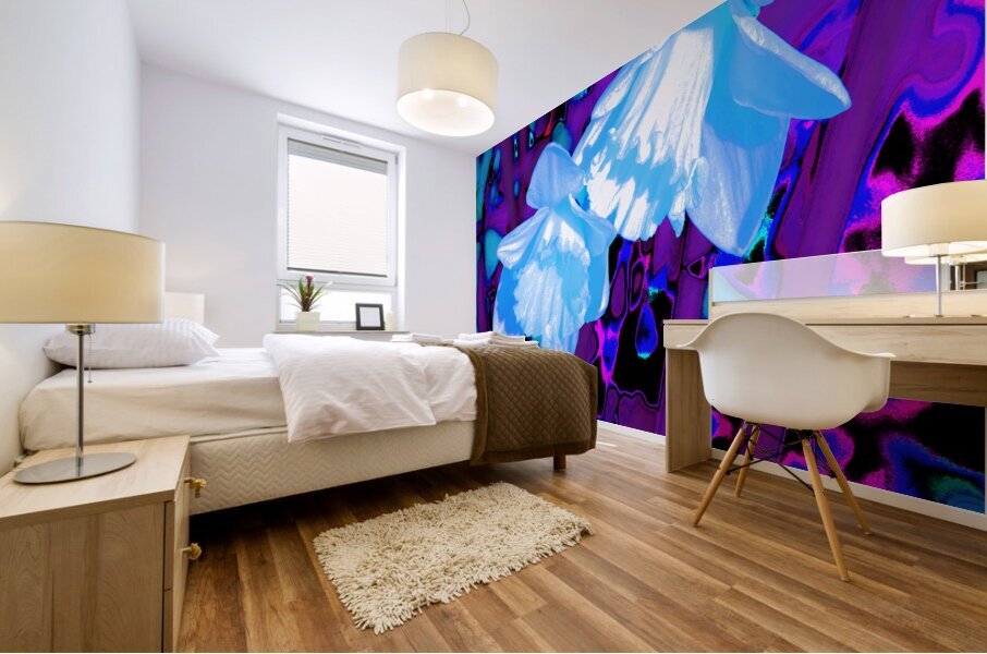  Abstract Neon Daffodils                                                                                                                     Mural print