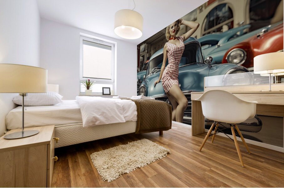 50s  PIN UP GIRL II Mural print