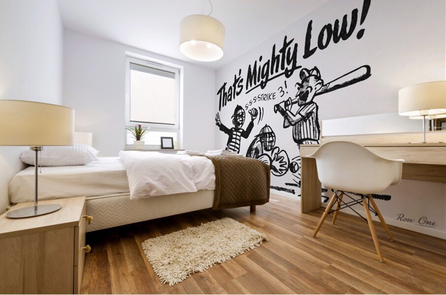 Thats Mighty Low: 1940s Baseball Cartoon Mural print
