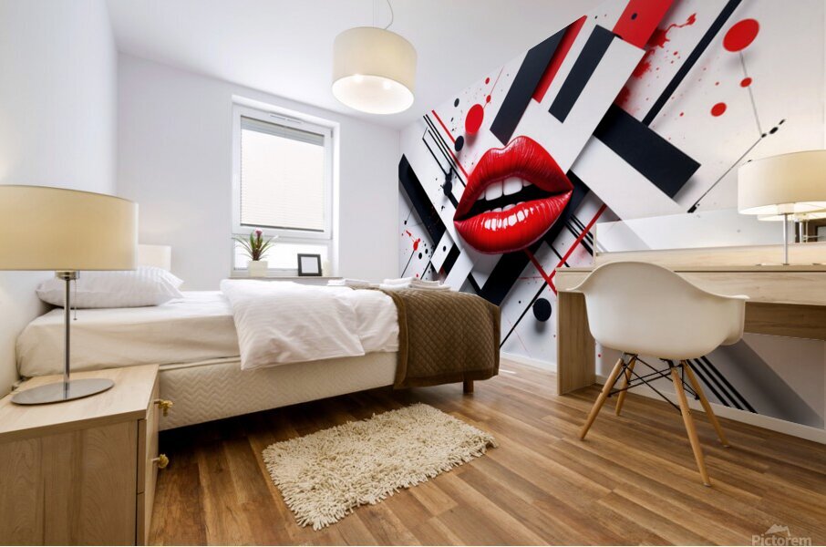 Red Lips Art Mural print