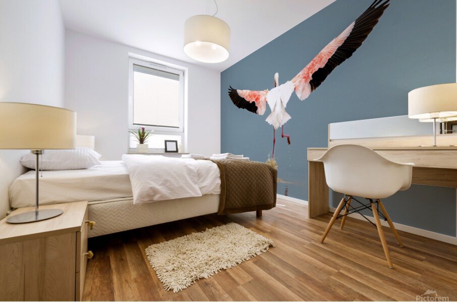 Flamingo Splashdown Mural print