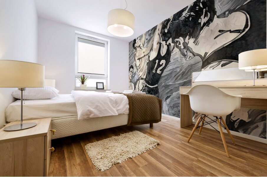 1949 Basketball Flip Shot Mural print