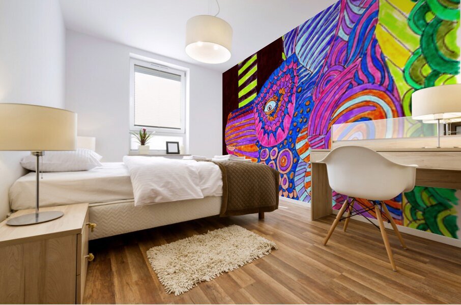   Abstract Egyptian Dog Mural print