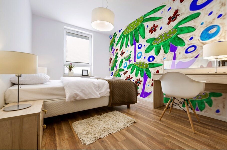 Abstract Flowers Bloom Mural print