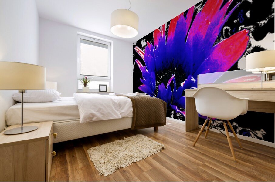 Abstract Darker Daisy Mural print