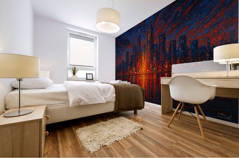 The City Bleeds Light Mural print