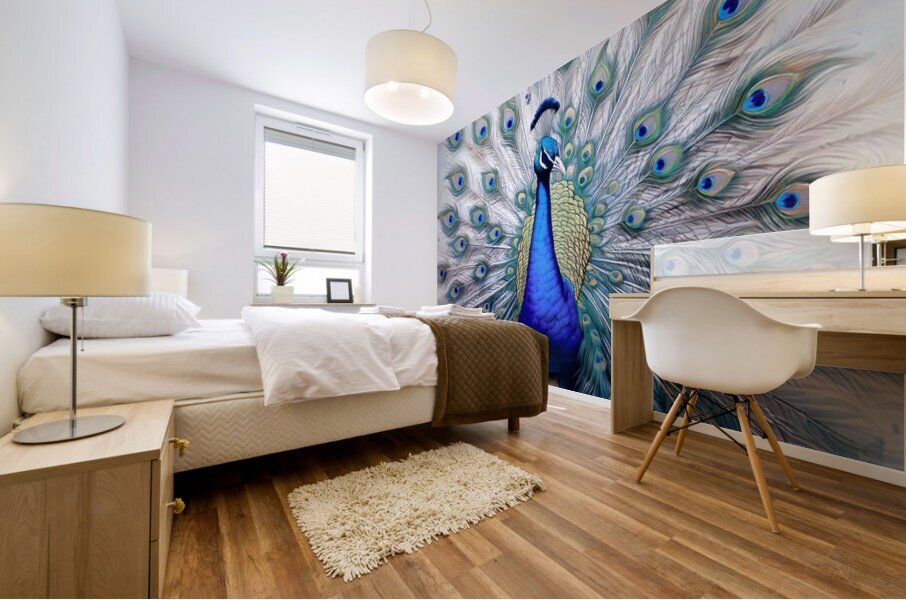 Peacock Showing Off Mural print