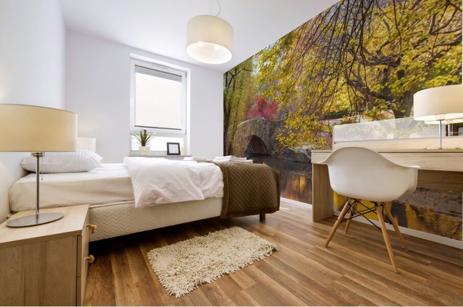 Gapstow bridge in autumn Central Park New York city Mural print