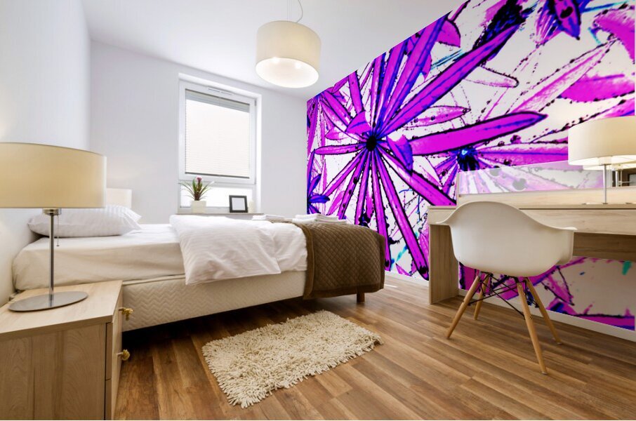  Abstract Pink and Purple Lupin Leaves                                                                                                                     Mural print