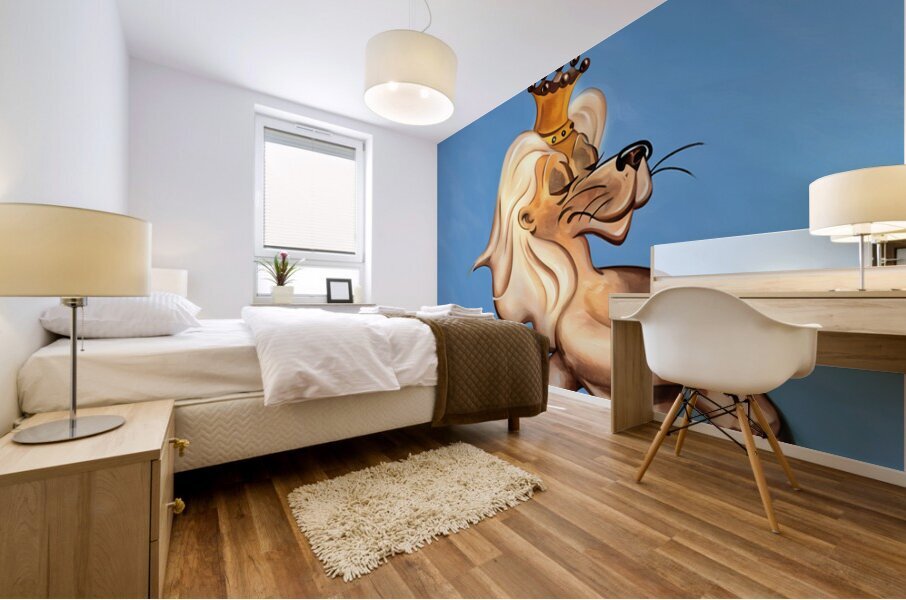 1950s Detroit Lion Champion Cartoon Mural print