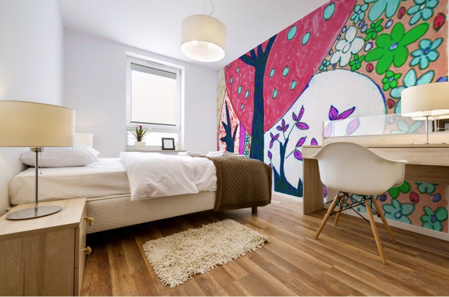 Abstract Whimsical Trees  Mural print