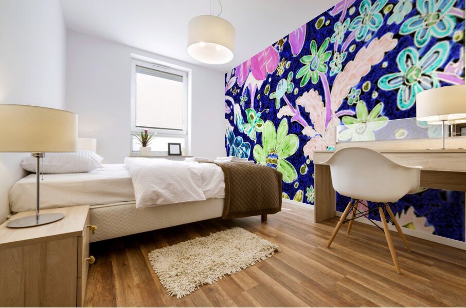 Abstract Evening Textured Floral Display Mural print