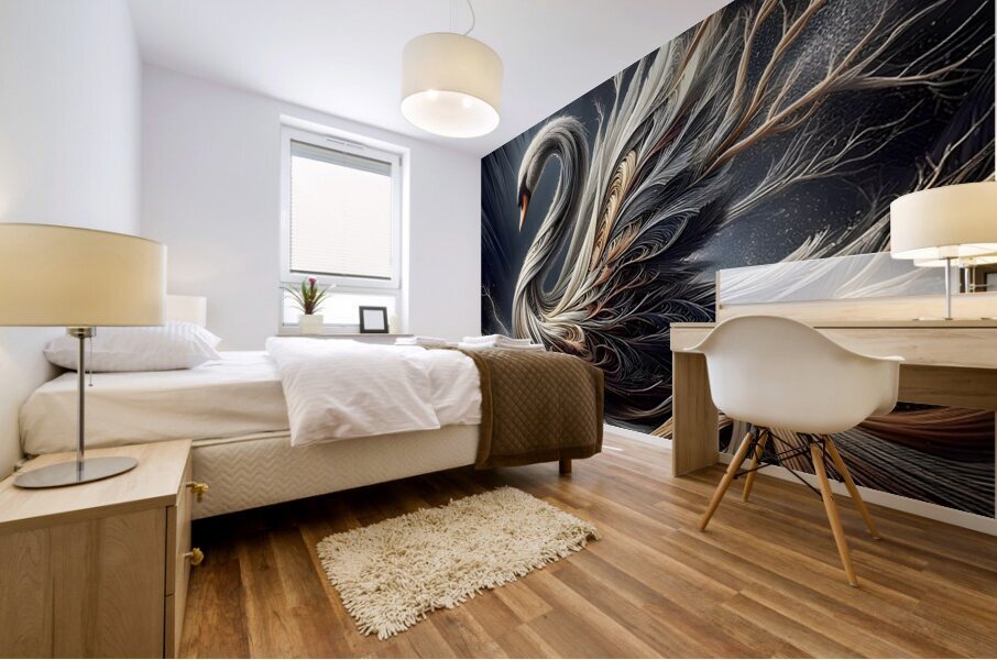 Dawn of swan Mural print