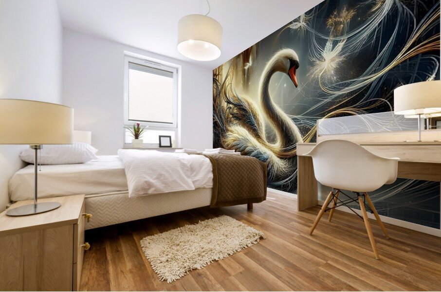 Swan world Mural print
