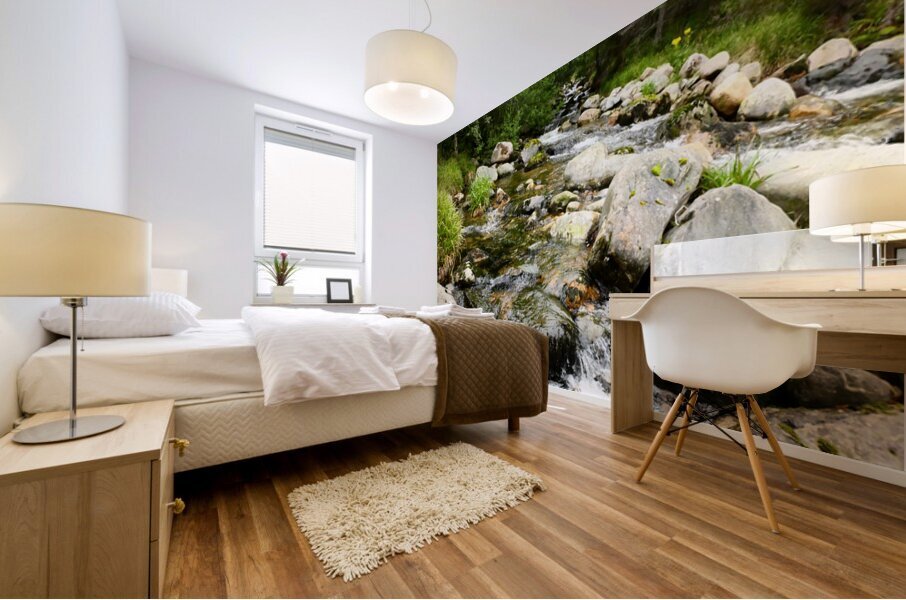 Summer River in the Scottish Highlands Mural print